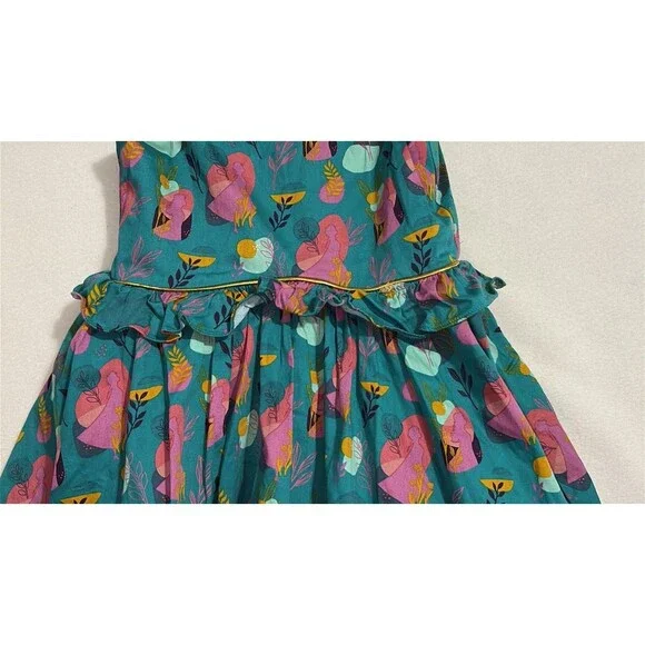 DISNEY STORE Frozen Ana Elsa Princess Dress Pretend Play Sz 9/10 Turquoise/pink - Picture 12 of 12